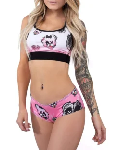 Scummy Bears BONDAGE BEARS (GOTH AF) - BOOTY SHORTS (BABYDOLL PINK)