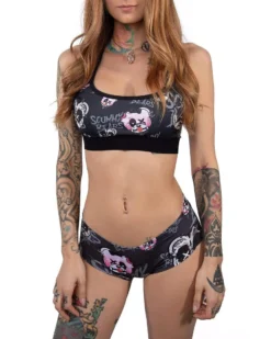 Scummy Bears BONDAGE BEARS (GOTH AF) - BOOTY SHORTS (BLACK)