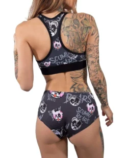 Scummy Bears BONDAGE BEARS (GOTH AF) - BOOTY SHORTS (BLACK)
