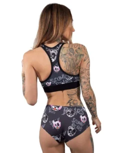 Scummy Bears CLOTHES AND STUFF BONDAGE BEARS (GOTH AF) - SPORTS BRA (BLACK)