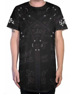 Scummy Bears CLOTHES AND STUFF GOTH BEAR (GOTH AF) - LONG TEE (BLACK)