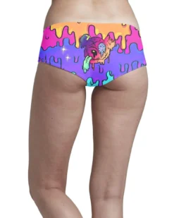 CLOTHES AND STUFF LIQUID STRANGER X SCUMMY BEARS - LAVA - BOOTY SHORTS