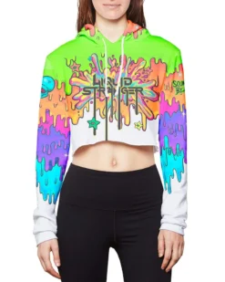 LIQUID STRANGER X SCUMMY BEARS - LAVA - CROP HOODIE