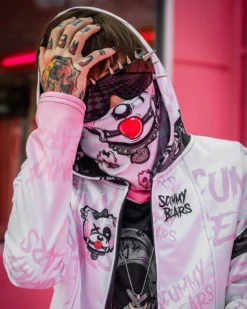 Scummy Bears ACCESSORIES BRATTY BEAR (GOTH AF) - SEAMLESS MASK (BABYDOLL PINK)