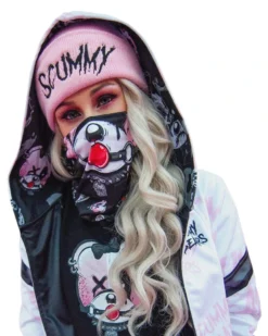 Scummy Bears BRATTY BEAR (GOTH AF) - SEAMLESS MASK (BLACK) ACCESSORIES