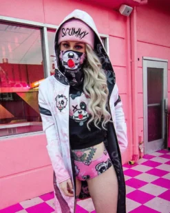 Scummy Bears BRATTY BEAR (GOTH AF) - SEAMLESS MASK (BLACK) ACCESSORIES