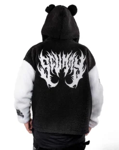 Scummy Bears CLOTHES AND STUFF FUZZY THINGZZ - OVERSIZED HIBERNATION JACKET (BLACK/WHITE)