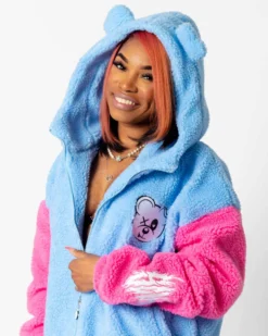 Scummy Bears FUZZY THINGZZ - OVERSIZED HIBERNATION JACKET (BLUE/PINK)