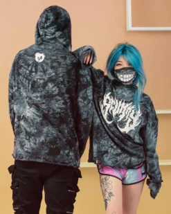 Scummy Bears OISHI - BEAR METAL - TIE-DYE HOODIE CLOTHES AND STUFF