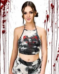 SULLIVAN KING X SCUMMY BEARS - SPINE COLLECTOR - TIE DYE CROP TOP CLOTHES AND STUFF