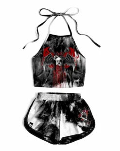 SULLIVAN KING X SCUMMY BEARS - SPINE COLLECTOR - TIE DYE CROP TOP CLOTHES AND STUFF