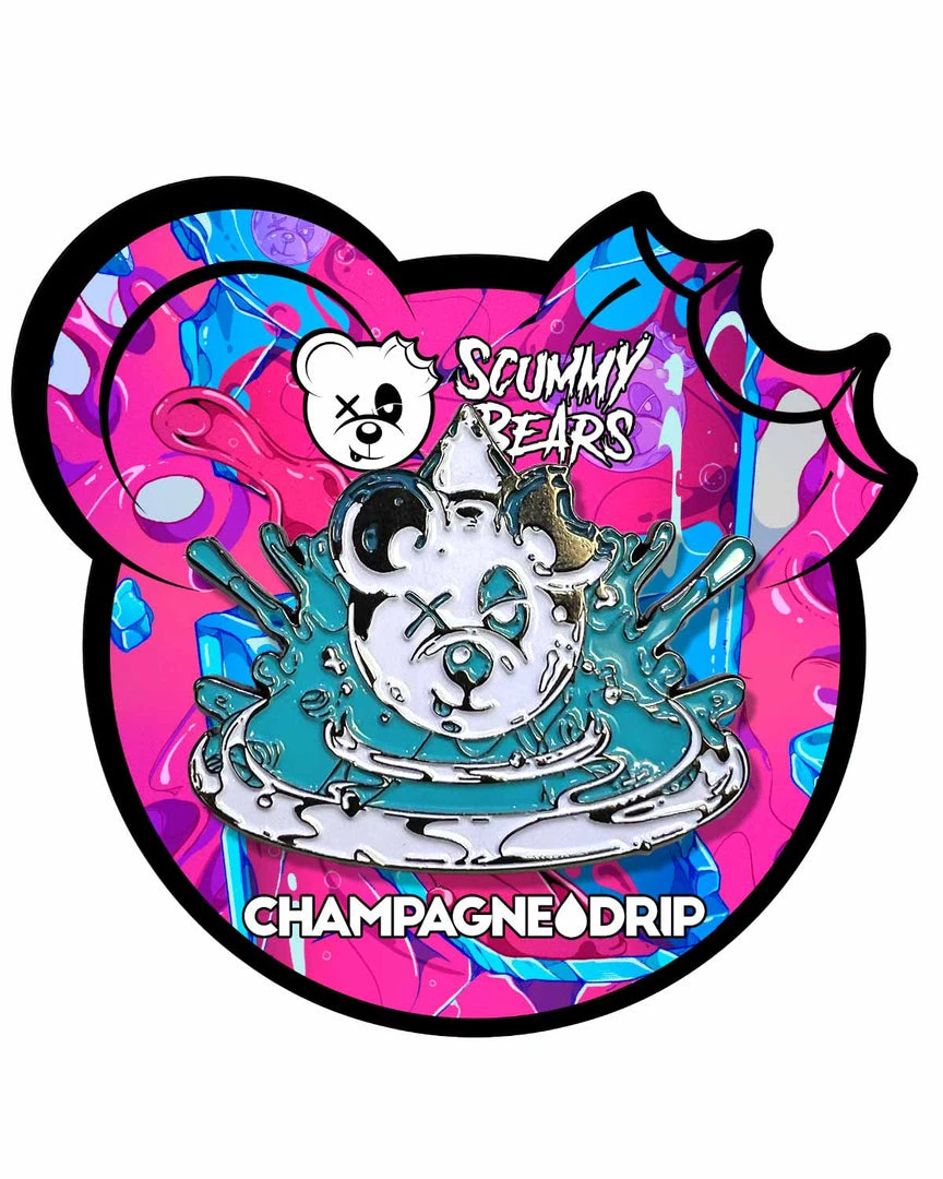 CHAMPAGNE DRIP X SCUMMY BEARS - DRIP DROP (CRISTAL) - 2" PIN ACCESSORIES 3 CHAMPAGNE DRIP X SCUMMY BEARS - DRIP DROP (CRISTAL) - 2" PIN ACCESSORIES
