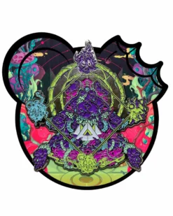 WAKAAN X SCUMMY BEARS - ANCIENT ALIENS - 3.5" DARK SILVER PIN