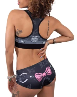 Scummy Bears RESTRAINED (GOTH AF) - BOOTY SHORTS (BLACK)