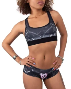 Scummy Bears RESTRAINED (GOTH AF) - BOOTY SHORTS (BLACK)