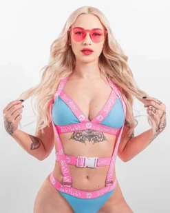 Scummy Bears OISHI - TECH BIKINI TOP (BLUE/PINK)