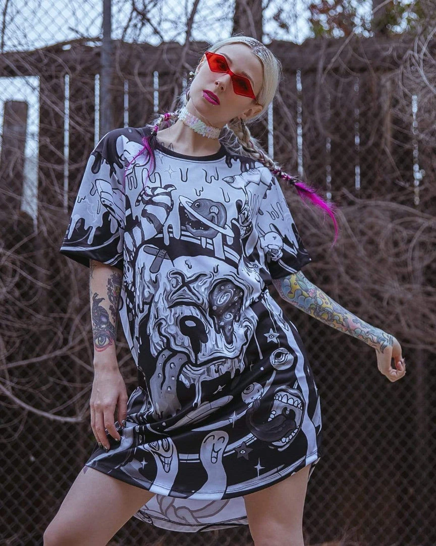 LIQUID STRANGER X SCUMMY BEARS - WEIRD & WONDERFUL (NIGHT) - LONG TEE 8 LIQUID STRANGER X SCUMMY BEARS - WEIRD & WONDERFUL (NIGHT) - LONG TEE