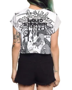 CLOTHES AND STUFF LIQUID STRANGER X SCUMMY BEARS - WEIRD & WONDERFUL (NIGHT) - CROP TEE