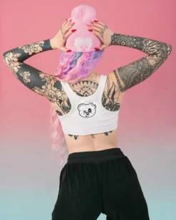 Scummy Bears OISHI - BEAR METAL (WHITE) - SHORT CROP TANK CLOTHES AND STUFF