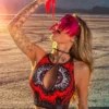 Scummy Bears POPSISKULLS - BLOODY RED - ZIPPERED SPORTS BRA 1 Scummy Bears POPSISKULLS - BLOODY RED - ZIPPERED SPORTS BRA