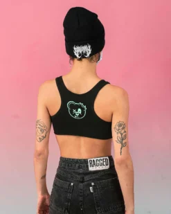 Scummy Bears SCUMMY DOODLE (BLACK) - SHORT CROP TANK