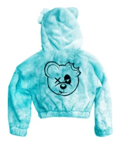 Scummy Bears SCUMMY DOODLE - FUZZY THINGZZ CROP HOODIE (ICE BLUE)