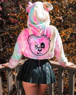 Scummy Bears SCUMMY DOODLE - FUZZY THINGZZ CROP HOODIE (UNICORN)