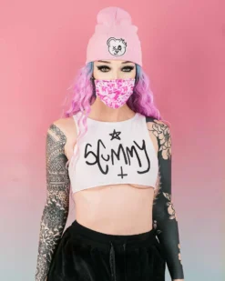 Scummy Bears SCUMMY DOODLE (WHITE) - SHORT CROP TANK